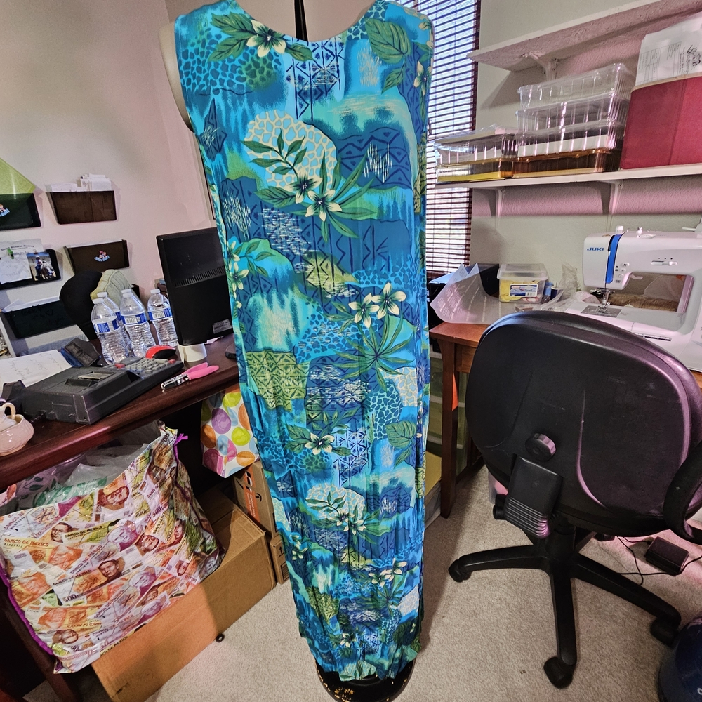 Tropical Blue Maxi Dress